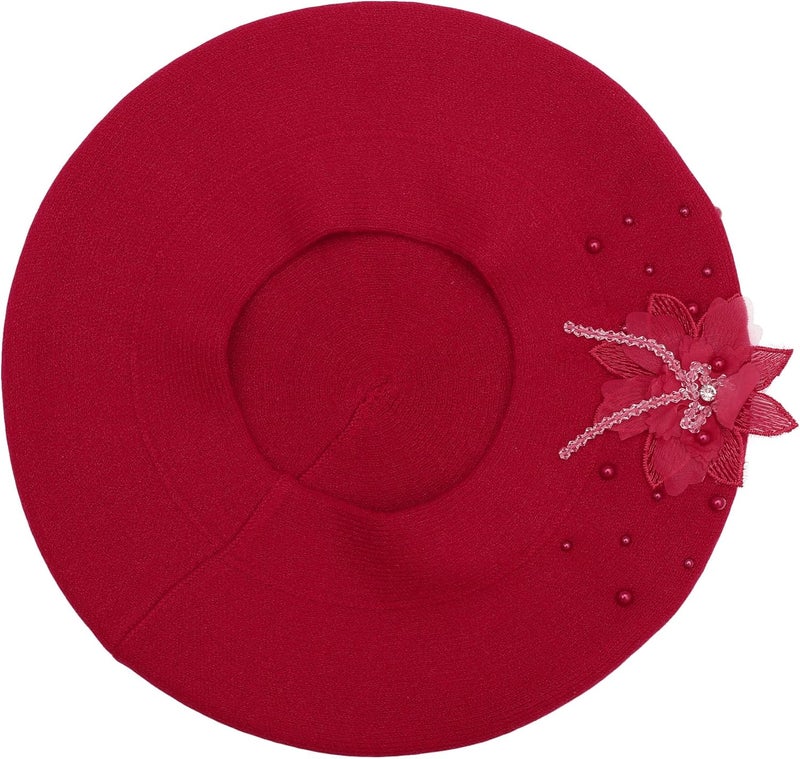 ZLYC Womens French Beret hat, Reversible Solid Color Mosaic Warm Beret Cap for Girls - Image 4